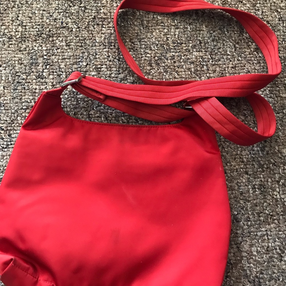 Longchamp Red Nylon Crossbody Bag